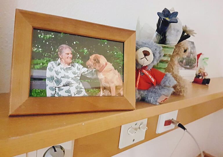 Dieses Bild steht über Frau Hubers Bett.