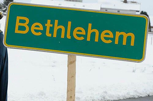 Das Ortsschild von Bethlehem im Ostallgäu