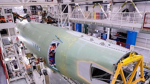 Montage des Airbus A320 in Hamburg: Die US-Sonderzölle könnten Produkte und Komponenten für die Luftfahrtindustrie treffen.