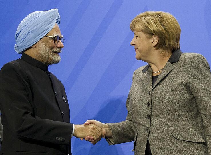 Angela Merkel und Indiens Premierminister Manmohan Singh im Kanzleramt