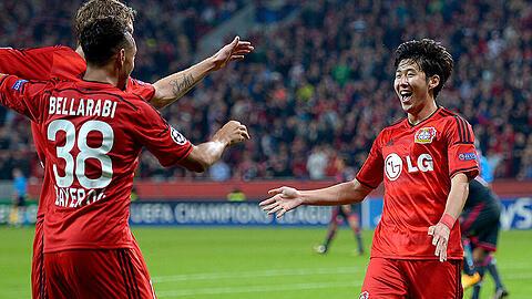 Leverkusener Jubel nach dem 2:0 von Heung-Min Son.