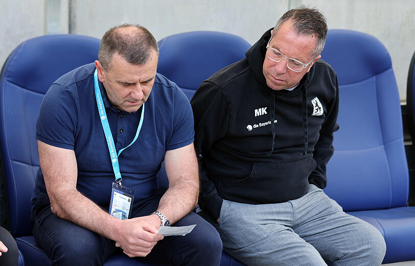Wie sieht der Plan f&uuml;r die neue Spielzeit aus? 1860-Gesch&auml;ftsf&uuml;hrer Manfred Paula und Trainer Markus Kauczinski.