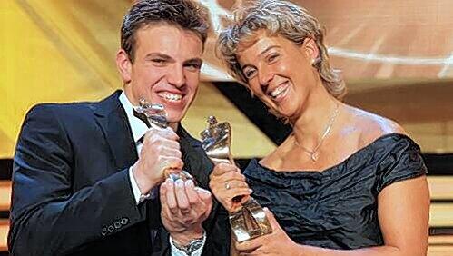 Strahlende Sieger: Paul Biedermann und Steffi Nerius. Strahlende Sieger: Paul Biedermann und Steffi Nerius.
