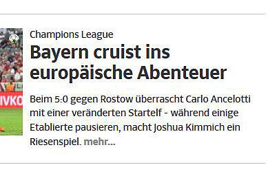 Die Kollegen der "Süddeutschen Zeitung" wählen einen gechillten Ton: Der FC Bayern "cruist" demnach ganz locker in die neue Champions-League-Saison.