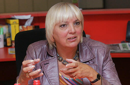 Grünen-Chefin Claudia Roth beim Interview in der AZ-Redaktion.