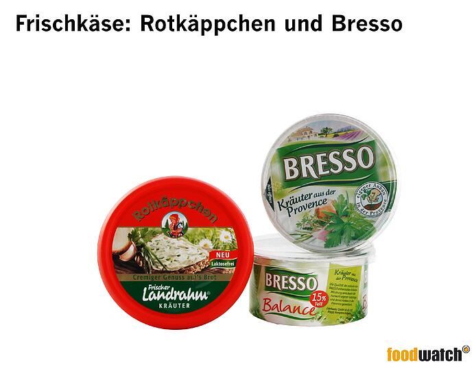 Frischkäse ist Frischkäse ist Frischkäse ist Frischkäse? Von wegen. Bei einigen kommt als Verdickungsmittel tierische Gelatine zum Einsatz, so bei Bresso und Rotkäppchen. Das muss zwar im Kleingedruckten gekennzeichnet werden. Doch wer erwartet bei Frischkäse schon Schweinehaut im Innern? Dass es auch ohne Gelatine geht, zeigt Konkurrent Philadelphia.