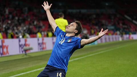 Der eingewechselte Federico Chiesa traf in der Verlängerung zur Führung für Italien.