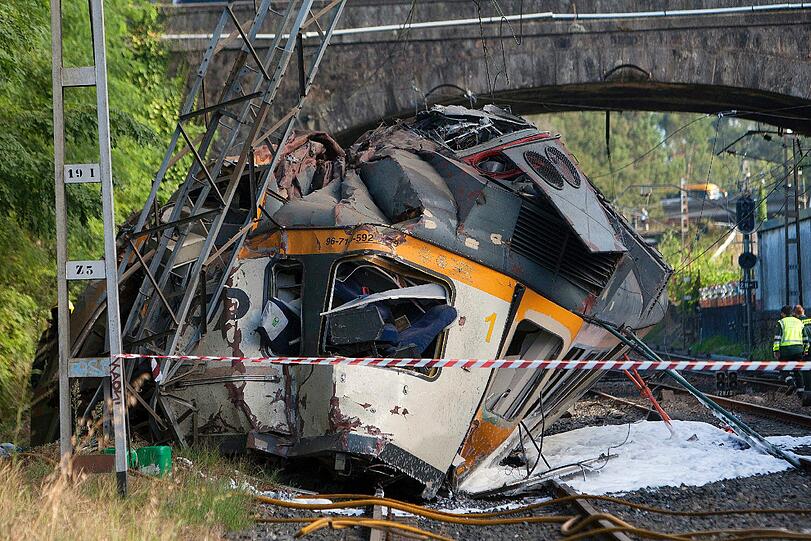 Im nordspanischen O Porrino entgleiste eine Bahn. Foto: Salvador Sas