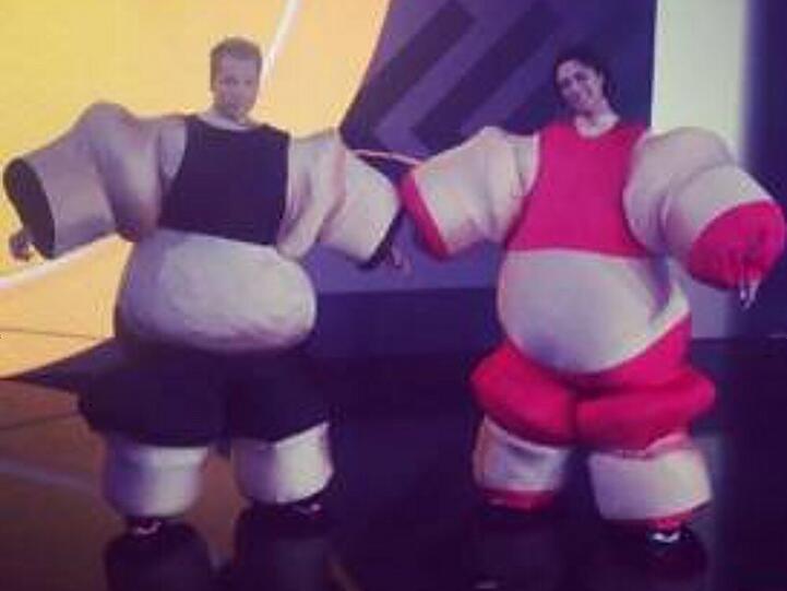 Oliver Pocher und Lilly Becker im Sumo-Outfit