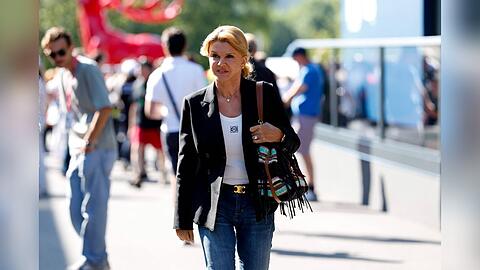 Corinna Schumacher im Formel-1-Fahrerlager in Spa.