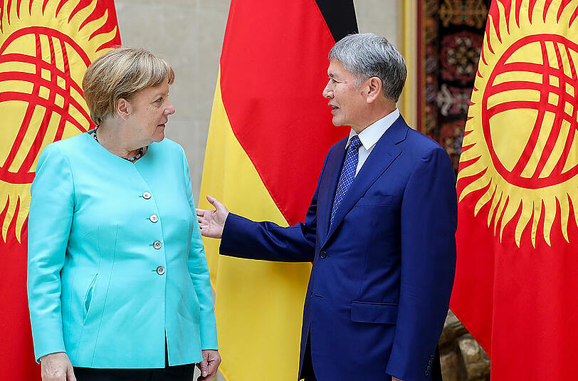 Angela Merkel auf Besuch in Kirgistan.