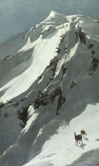 Von Hippolyt Ludwig von Klenze stammt diese „Mondnacht“ in den Bergen, möglicherweise am Walmendinger Horn. Von Hippolyt Ludwig von Klenze stammt diese „Mondnacht“ in den Bergen, möglicherweise am Walmendinger Horn.