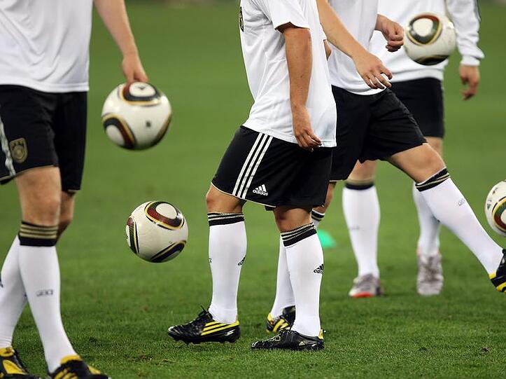 Die deutschen Nationalspieler beim Abschlusstraining in Durban.