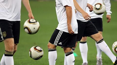 Die deutschen Nationalspieler beim Abschlusstraining in Durban.