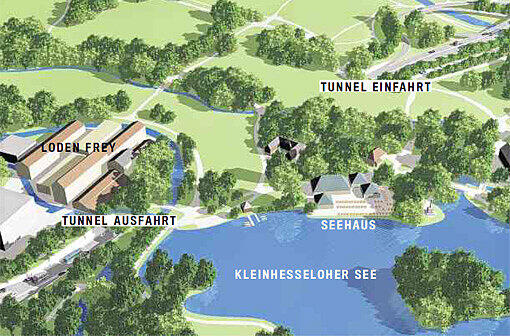 War da mal eine Straße? Mit dem Tunnel unter dem Isarring wird der Englische Garten größer und das Gebiet am Kleinhesseloher See viel ruhiger.