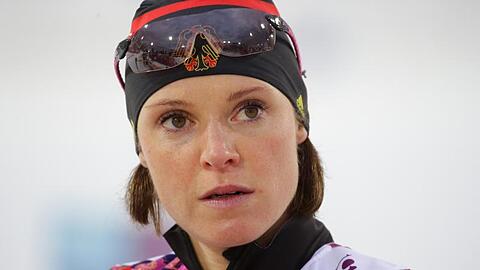 Wurde 2014 wegen einer positiven Dopingprobe aus dem deutschen Biathlon-Team ausgeschlossen: Evi Sachenbacher-Stehle.