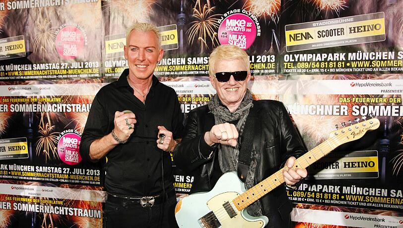Generationentreffen: H.P. Baxxter und Heino trommeln gemeinsam für den „Münchner Sommernachtstraum“. Generationentreffen: H.P. Baxxter und Heino trommeln gemeinsam für den „Münchner Sommernachtstraum“.