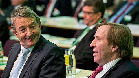 DFB-Präsident Wolfgang Niersbach (links) und Günter Netzer.