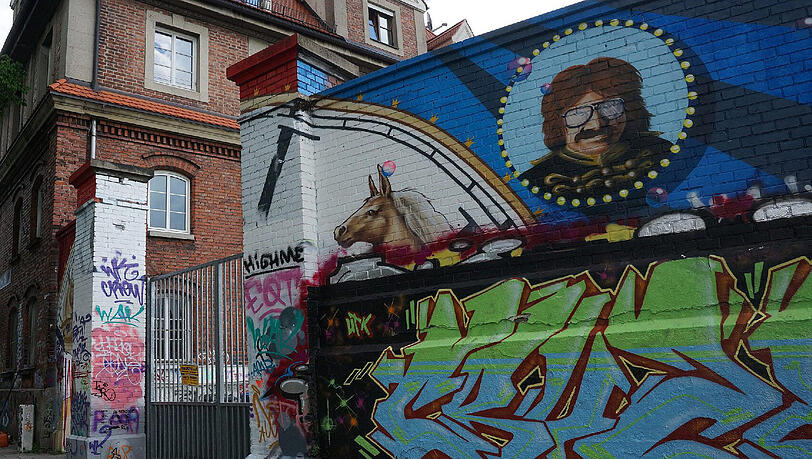 Ein Graffito am Viehhofgelände. Ein Graffito am Viehhofgelände.