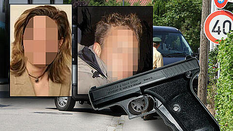 Schrecklicher Mord in Planegg: Polizeihauptmeister Martin S. (38) erschießt seine Ex-Freundin Susanne T. (36) auf offener Straße mit seiner Dienstwaffe. Er schoss ein ganzes Magazin leer.