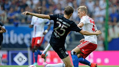 Schwerstarbeit musste der FC Bayern München im Spiel beim Hamburger SV verrichten.