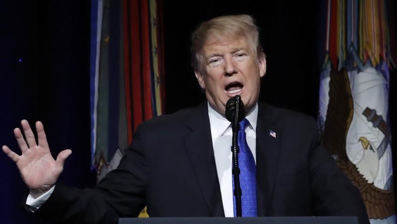 Donald Trump während einer Rede am Donnerstag im Pentagon. Donald Trump während einer Rede am Donnerstag im Pentagon.