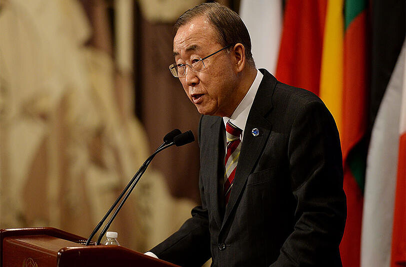 UN-Generalsekretär Ban Ki Moon verurteilte den Raketenanschlag scharf.