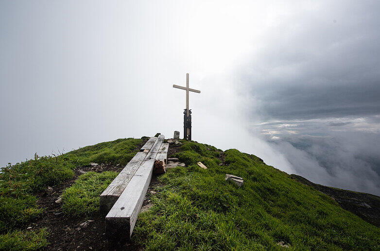 Ein "neues" Kreuz steht nun auf dem Gipfel des Schafreiters bei Vorderriss in der Nähe von Lenggries.