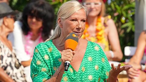 Andrea Kiewel im "ZDF-Fernsehgarten" vom 10. August.