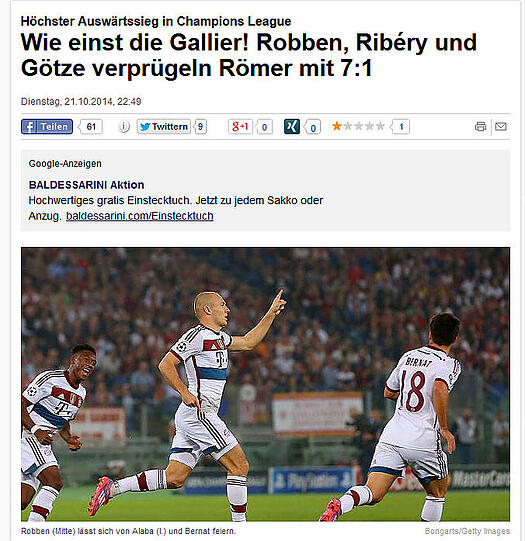 "Wie einst die Gallier" titelt der Focus.