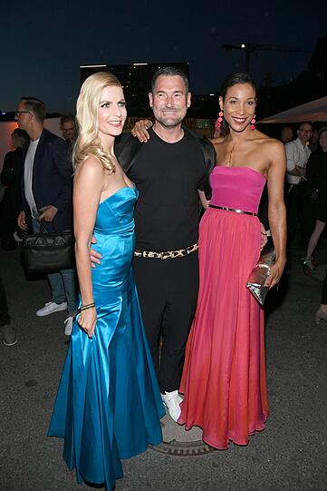 Tanja Buelter mit Michael Michalsky und Annabelle Mandeng