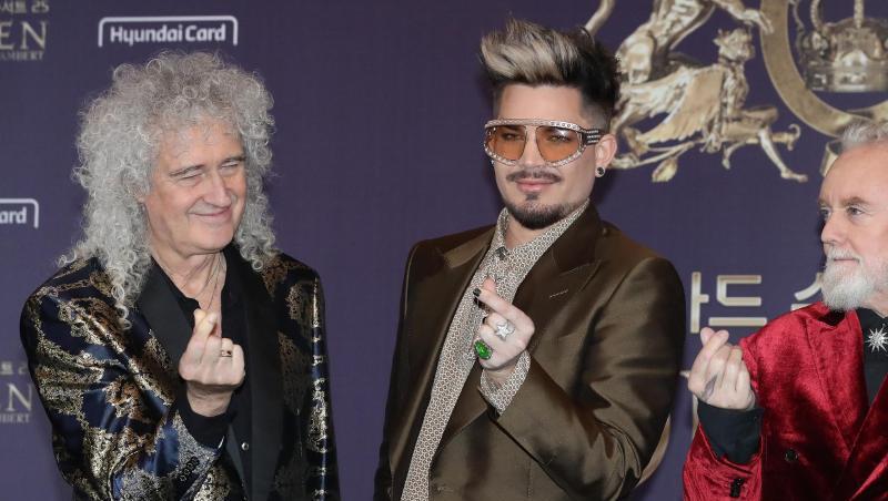 Mitglieder der britischen Band Queen: Brian May (l-r), Gitarrist, Adam Lambert, Sänger (Ersatz für den verstorbenen Leadsänger Freddy Mercury)und Roger Taylor, Schlagzeug. Mitglieder der britischen Band Queen: Brian May (l-r), Gitarrist, Adam Lambert, Sänger (Ersatz für den verstorbenen Leadsänger Freddy Mercury)und Roger Taylor, Schlagzeug.