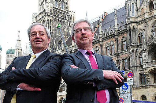 Jahrelang Streithansl, seit 2014 Fraktionsführer in der schwarz-roten Rathauskoalition: Hans Podiuk (CSU) mit Alexander Reissl (SPD, r.).