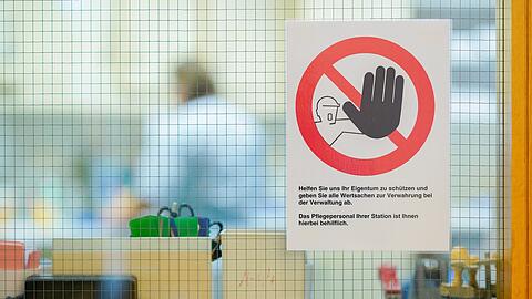 Diebstahl Warnung Schild Klinik Krankenhaus