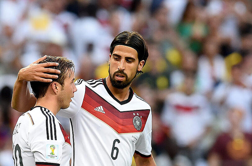 Nationalmannschaftskollegen unter sich: Mario Götze (l.) und Sami Khedira.