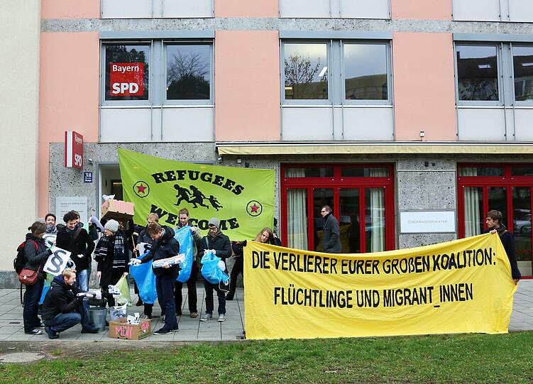 Der Protest vor der SPD-Zentrale.