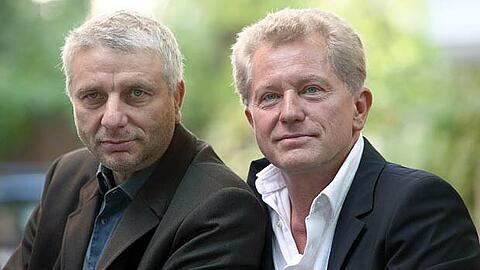 Drehen im Westend: Udo Wachtveitl (l.) und Miroslav Nemec.