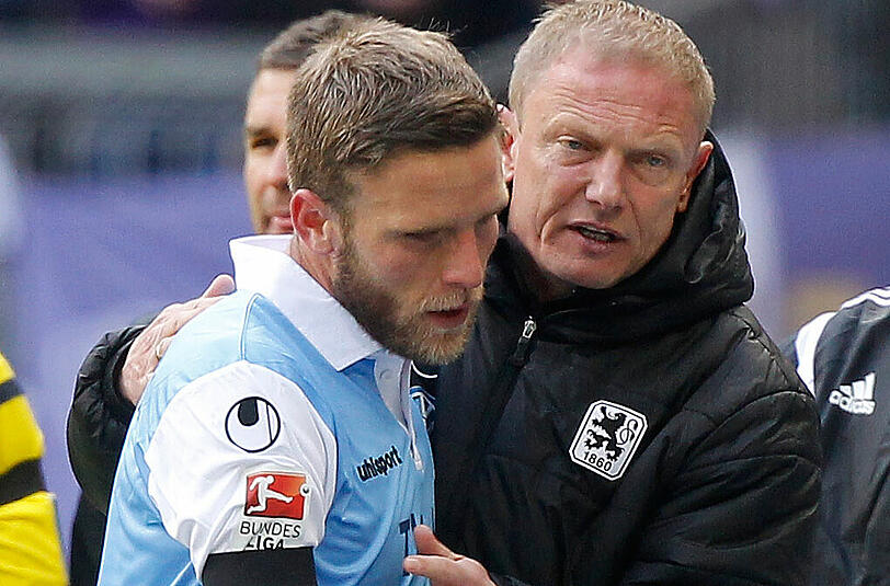 Dominik Stahl (links) und 1860-Coach Torsten Fröhling.