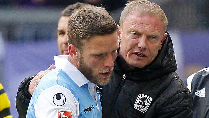Dominik Stahl (links) und 1860-Coach Torsten Fröhling. Dominik Stahl (links) und 1860-Coach Torsten Fröhling.