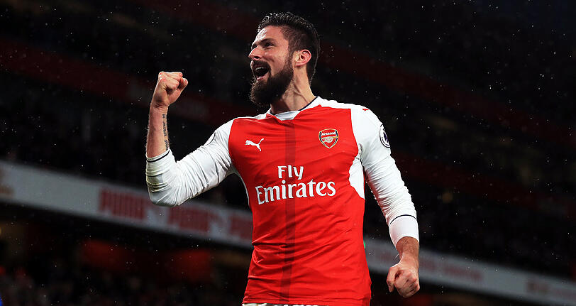 Jubelt über sein Traumtor: Olivier Giroud von Arsenal London.