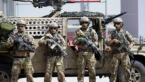 Angehörige des Kommandos Spezialkräfte (KSK) der Bundeswehr, das wegen extremistischer Vorfälle 2020 reformiert werden musste.