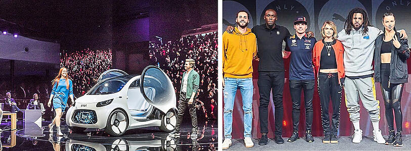 Echt Knorr: Die Präsentation von Smart bei der IAEA in Frankfurt. Daneben ein Bild von Puma, für das Modeunternehmen arbeitet die Showdesignerin auch häufig.