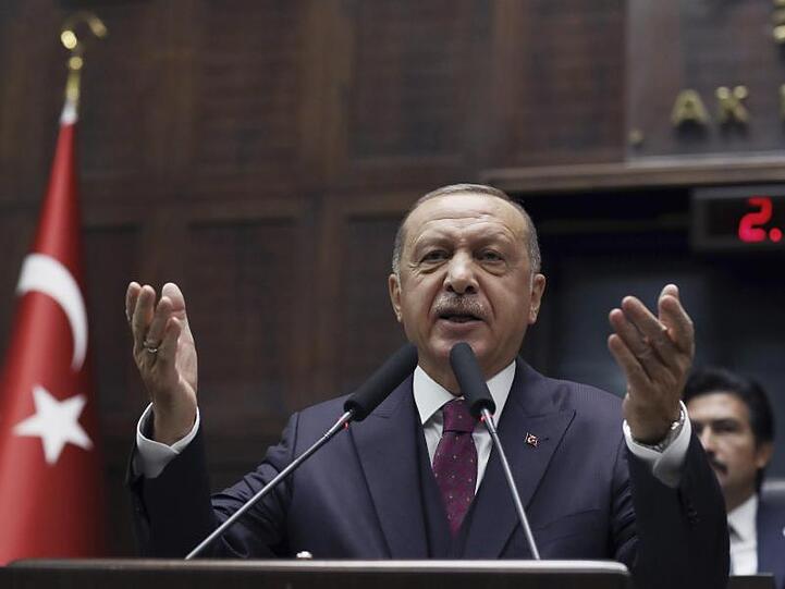 Der türkische Präsident Recep Tayyip Erdogan, bei einer Rede im Parlament in Ankara.