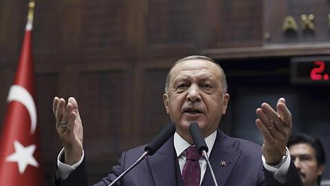 Der türkische Präsident Recep Tayyip Erdogan, bei einer Rede im Parlament in Ankara.