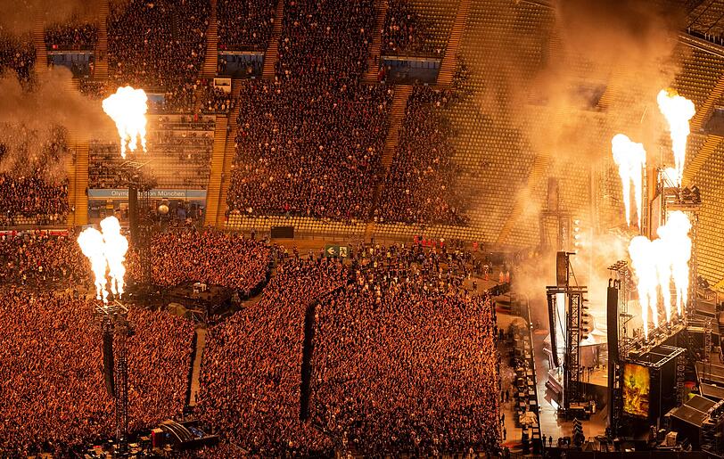Rammstein spielten 2023 viermal im ausverkauften Olympiastadion.