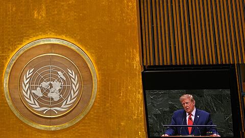 Trump drohte dem Iran w&auml;hrend seiner Rede wiederholt.