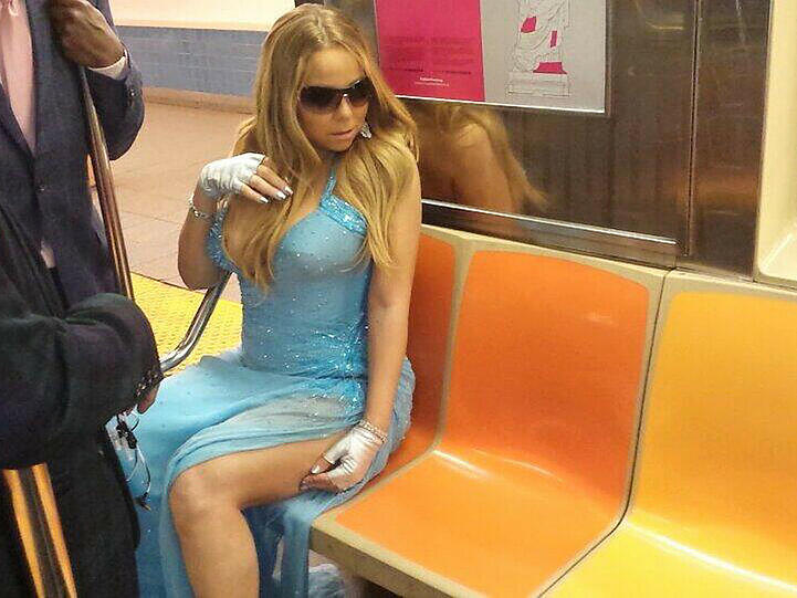 Mariah Carey in der New Yorker U-Bahn