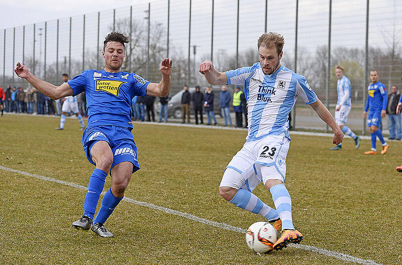 Erzielte den Löwen-Treffer im Testspiel gegen den FC Grödig: Maximilian Beister (r.).