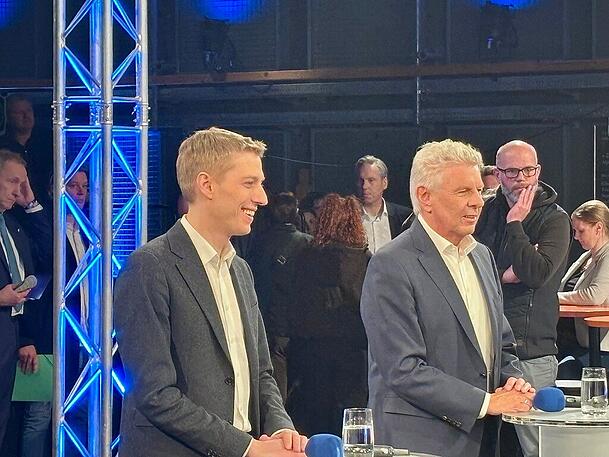 Gr&uuml;nen-OB-Kandidat Dominik Krause (l.) und amtierender OB Dieter Reiter (SPD)