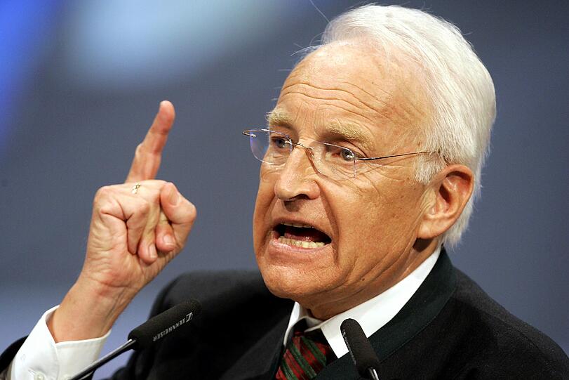Ohne Worte: Stoiber und seine legendäre Gestik.